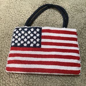 Valerie Stevens American Flag beaded purse